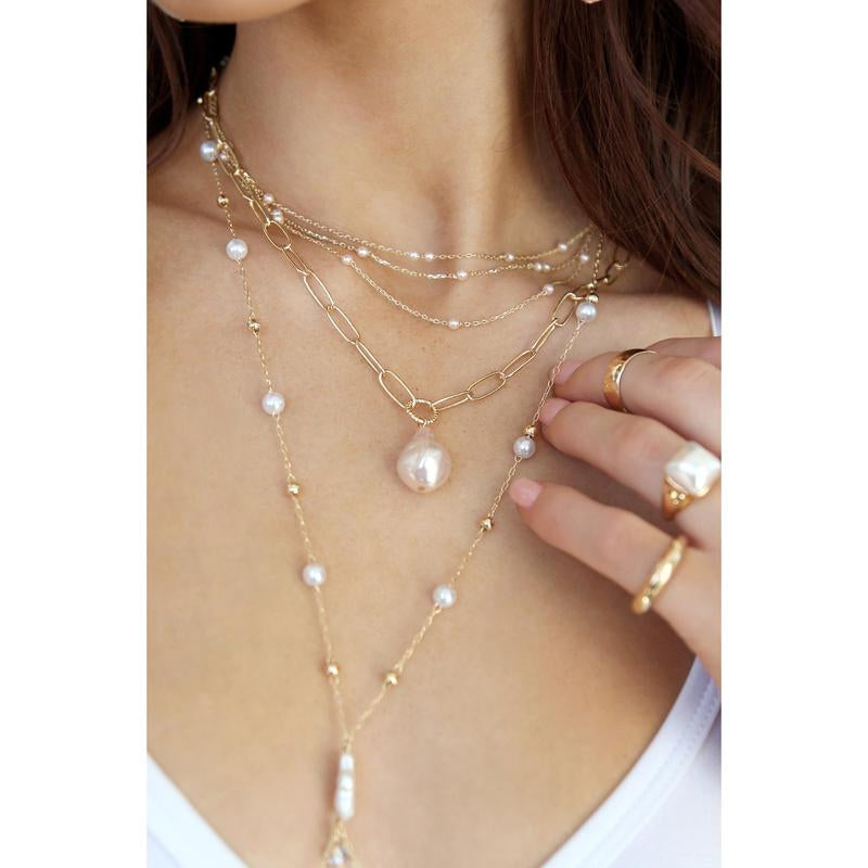 Single Pearl Chain Necklace