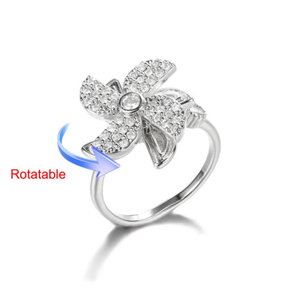 Four Clover Rotating Anxiety Rings for Women Gold Color Adjustable Stainless Steel Wedding Ring Aesthetic Jewelry Gift Anillos