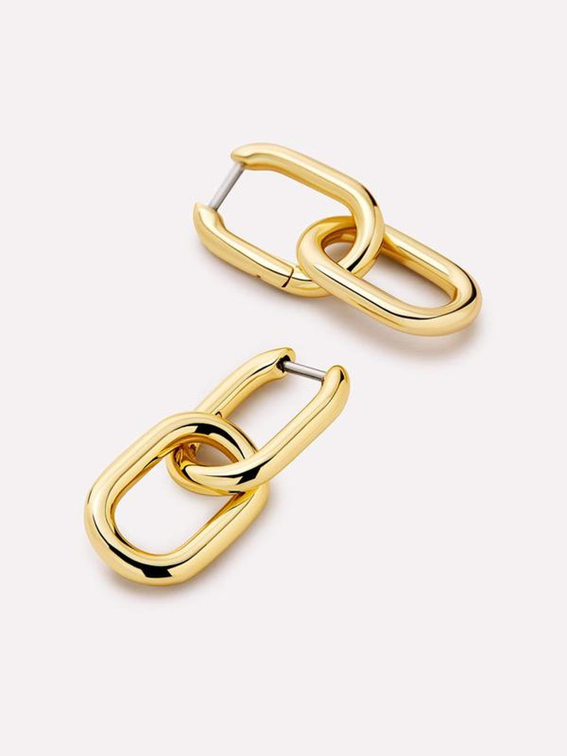 Gold Drop Earrings - Rox Mini Double