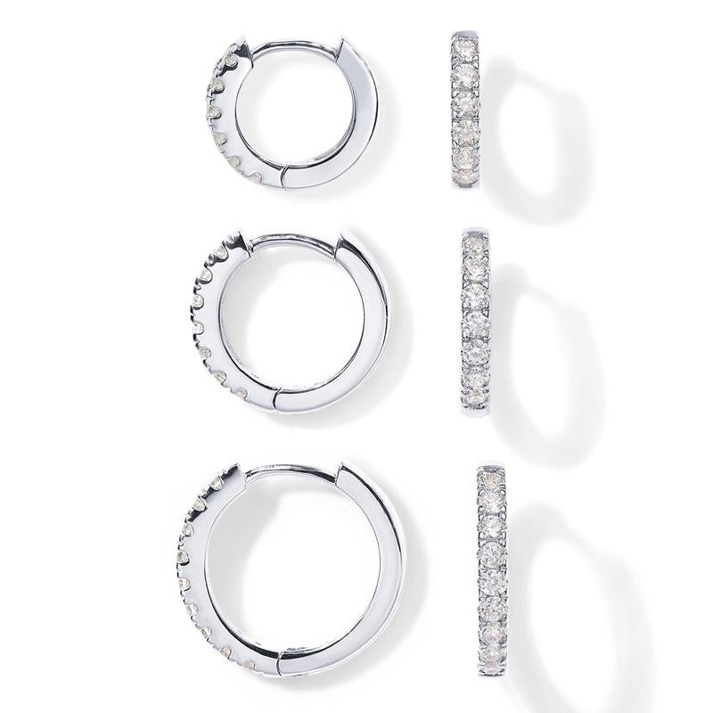 PAVOI 18K Gold Plated 925 Sterling Silver Post 3-Pair Small Gold Hoop Earrings Set | Mini Cartilage Helix Huggie Hoop Pack for Women Men 8Mm 10Mm 12Mm