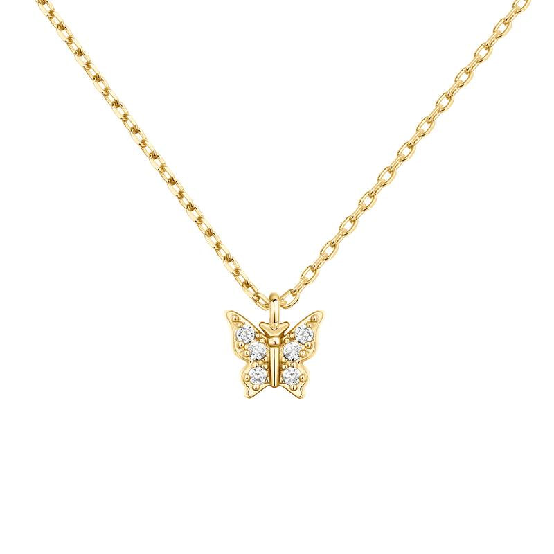 PAVOI 14K Yellow Gold Plated Butterfly Necklace & Stud Earrings - Tiktok Exclusive Set