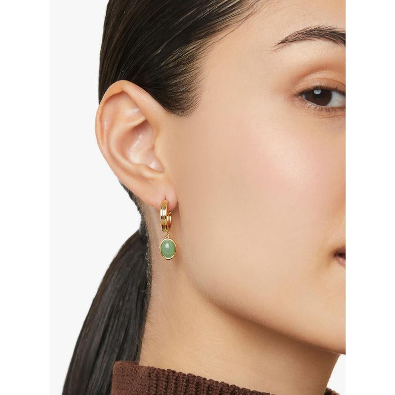 Gemstone Hoop Earrings - Dobby