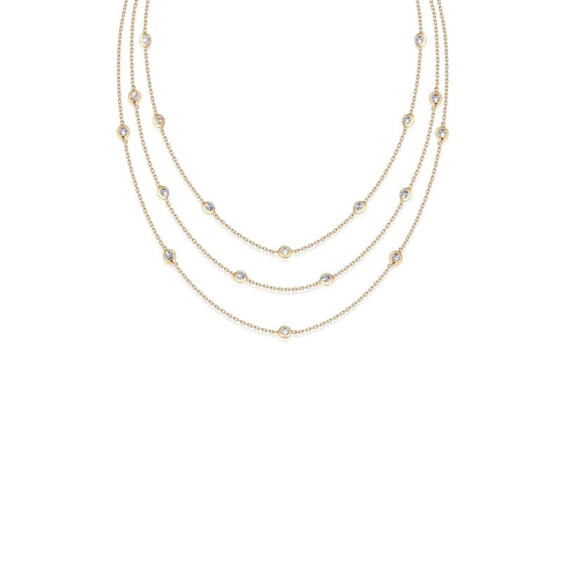 Perfect Crystal Dotted Layered Necklace