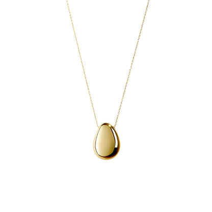 Gold Pendant Necklace - Pebble