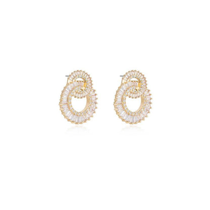 Rotating Circles Crystal Earrings