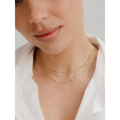 Perfect Crystal Dotted Layered Necklace