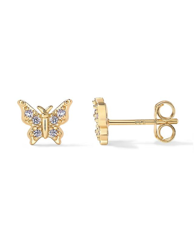 PAVOI 14K Yellow Gold Plated Butterfly Necklace & Stud Earrings - Tiktok Exclusive Set