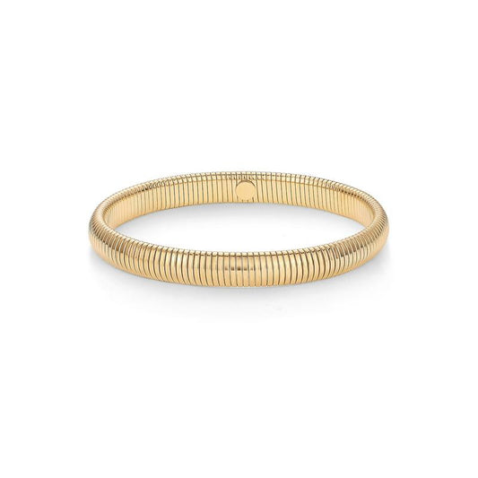 PAVOI 14K Gold Plated Women'S Stainless Steel Chunky Stretch Cobra Bracelet