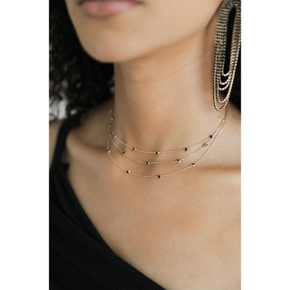 Perfect Crystal Dotted Layered Necklace