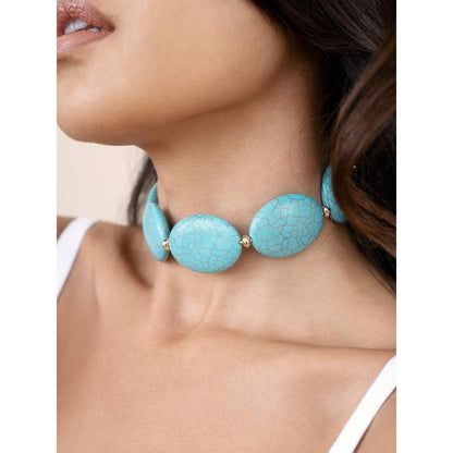 Oval Turquoise Stones Statement Choker