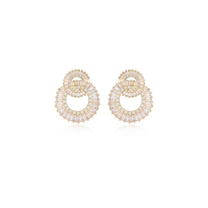 Rotating Circles Crystal Earrings