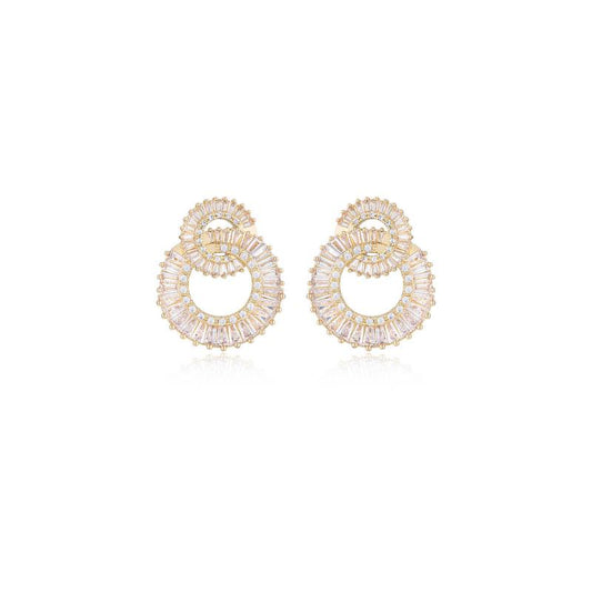 Rotating Circles Crystal Earrings