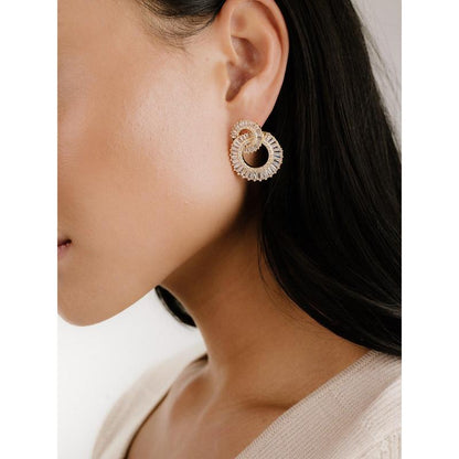 Rotating Circles Crystal Earrings