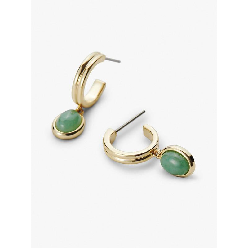 Gemstone Hoop Earrings - Dobby