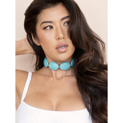 Oval Turquoise Stones Statement Choker